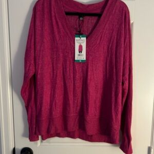 Buffalo David Bitton Fuchsia V-Neck Top